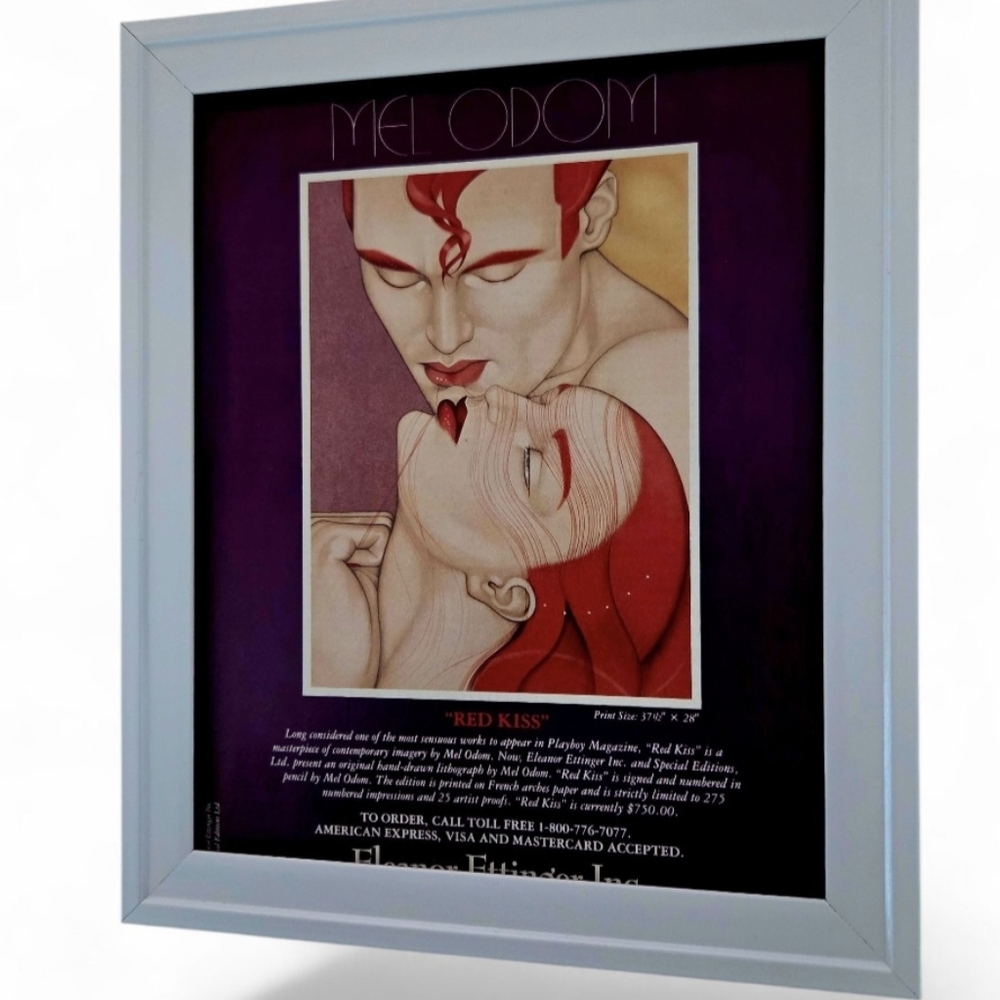8x10 Framed Vintage Passionate Embrace Art Print